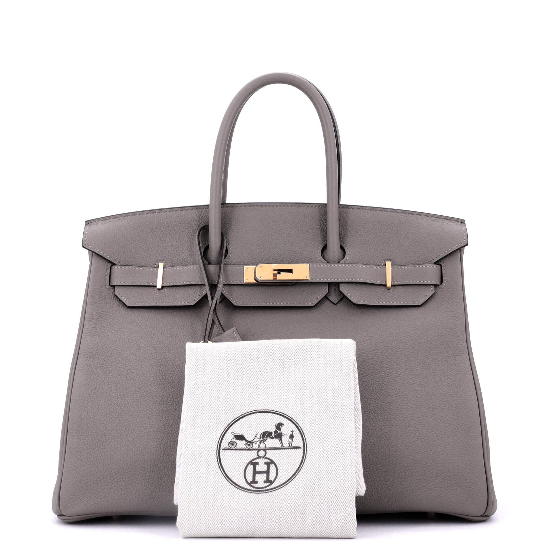 Pre-Owned Hermes Birkin Handbag Grey Togo with Gold Hardware 35, Alternate, color, Etain