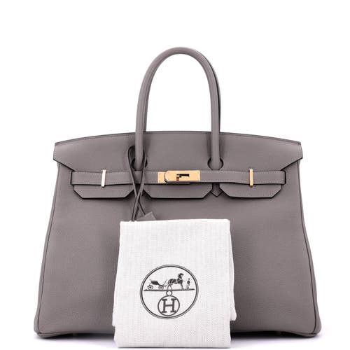 Pre-owned Hermes  Hermes Birkin Handbag Grey Togo With Gold Hardware 35 In Gray