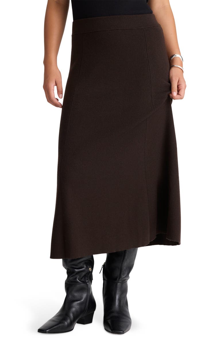 Madewell Merino Wool Blend Maxi Skirt, Main, color, Molasses