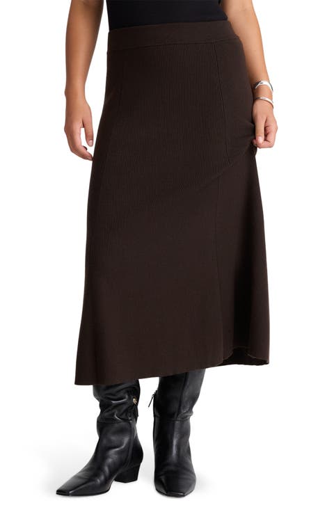 Merino Wool Blend Maxi Skirt