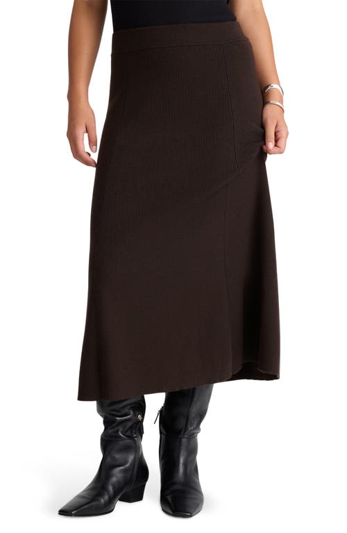 Madewell Merino Wool Blend Maxi Skirt In Brown