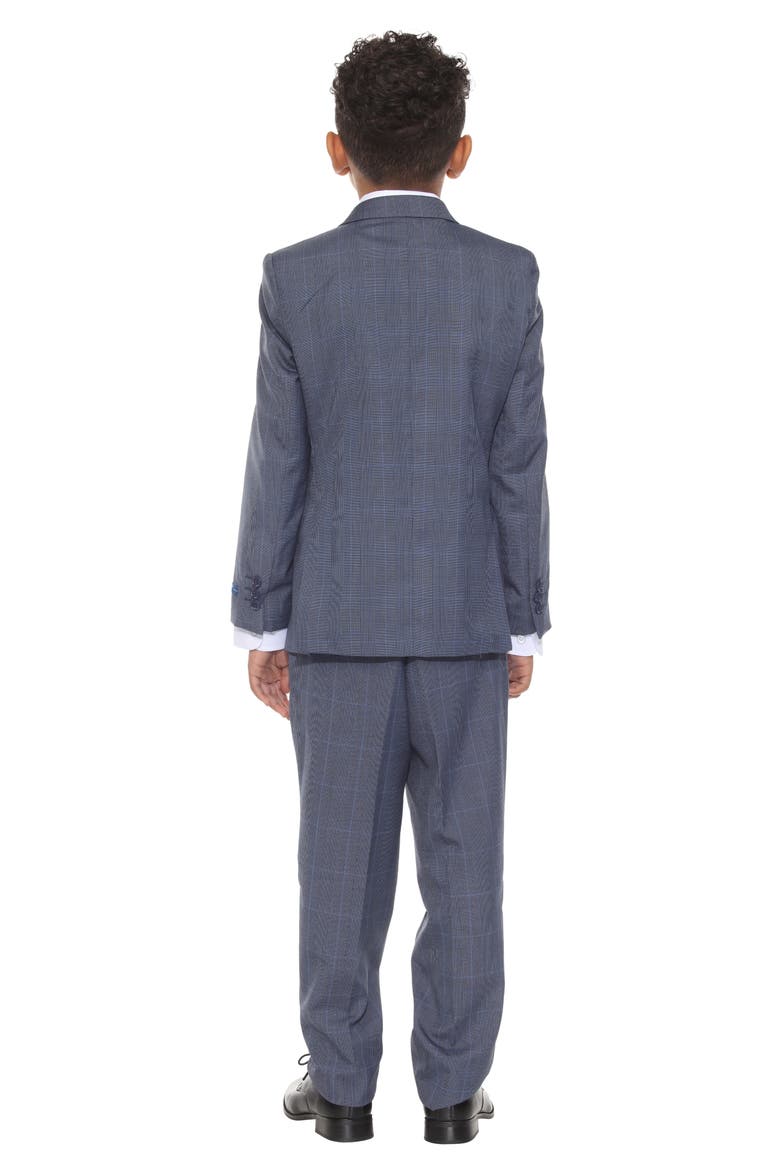 Kids' Glen Plaid Five-Piece Suit, Alternate, color, BLUE