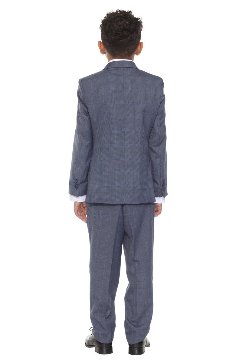 Perry Ellis Kids' Glen Plaid Five-Piece Suit, Alternate, color, Blue