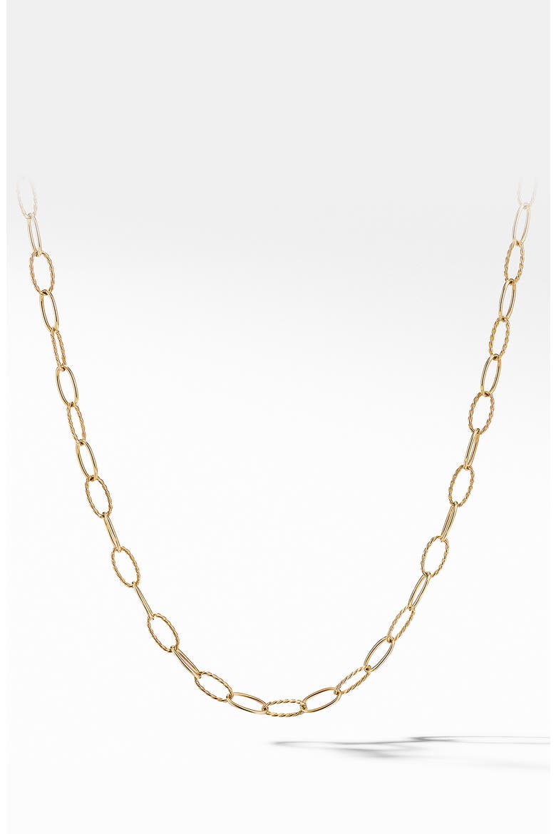 Elongated Oval Link Necklace in 18K Yellow Gold, 6mm, Main, color, GOLD