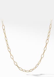 David Yurman Elongated Oval Link Necklace in 18K Yellow Gold, 6mm