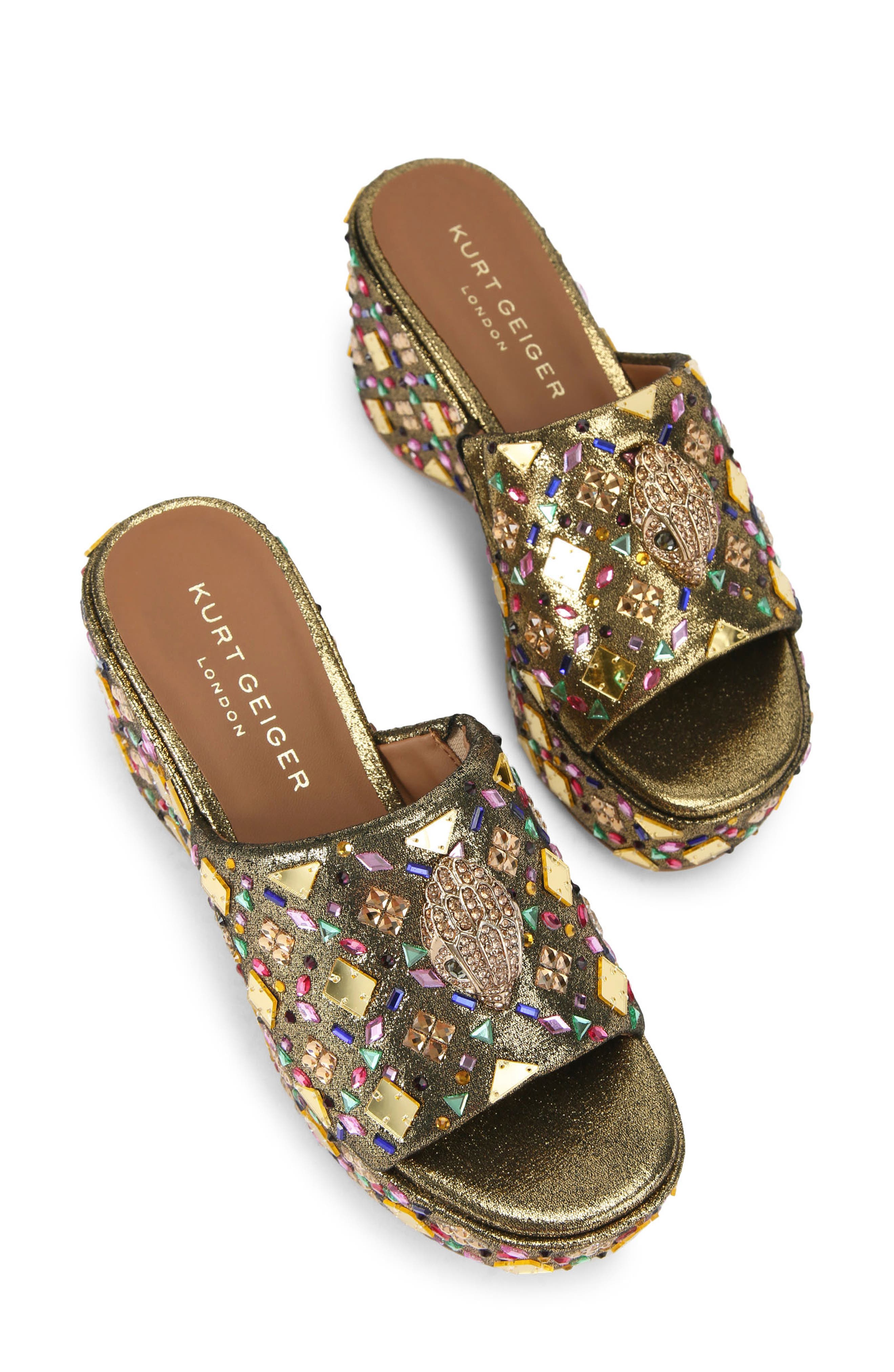 Kurt Geiger London Kensington Lamé Platform Sandal, Alternate, color, 