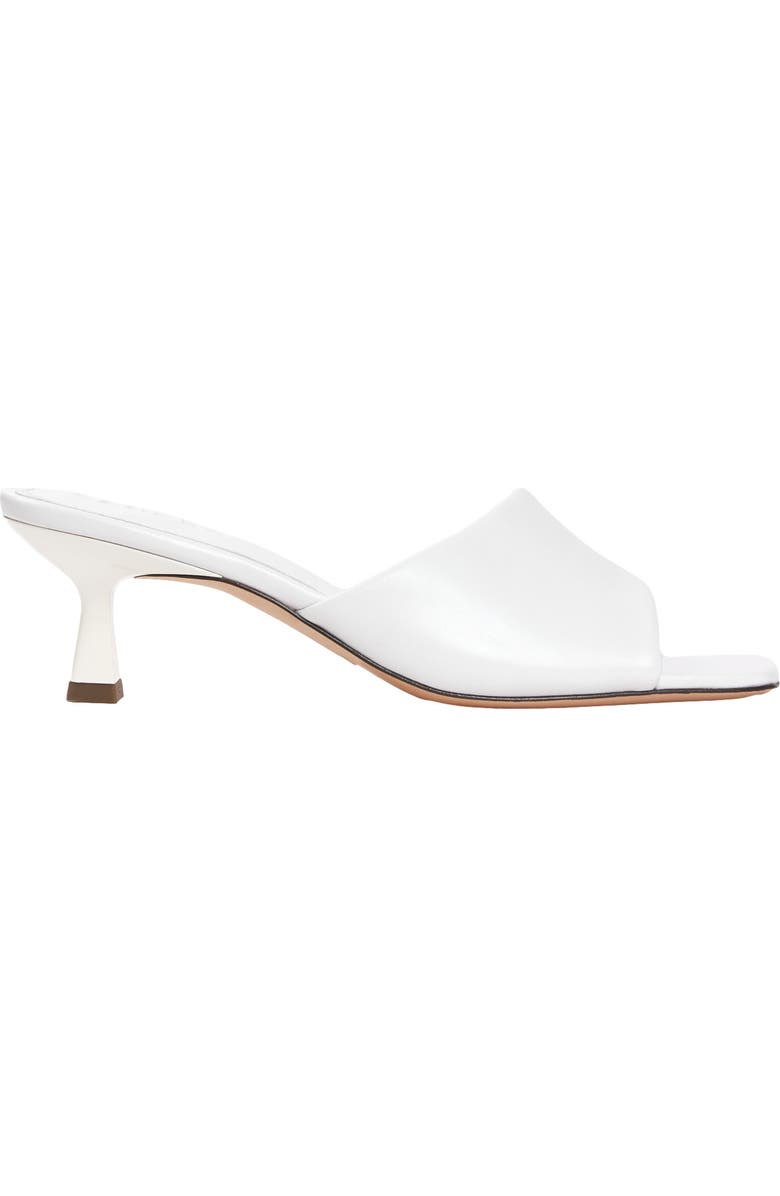 SANDRO Smooth leather heeled mules, Main, color, White