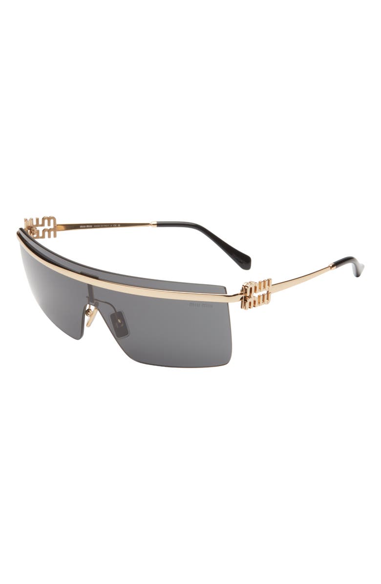 Miu Miu 50mm Shield Sunglasses, Alternate, color, Gold