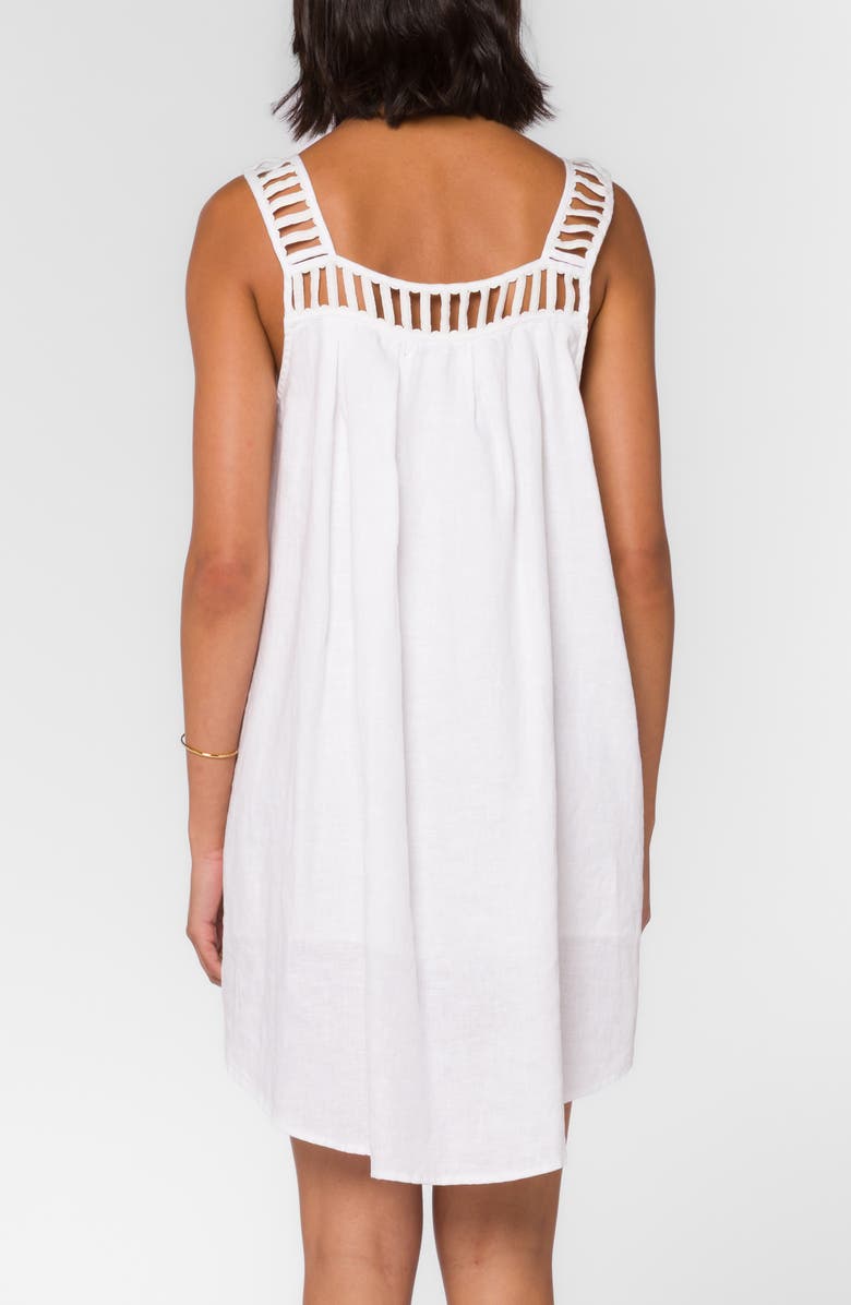 VELVET HEART Linen Trapeze Dress, Alternate, color, Optic White