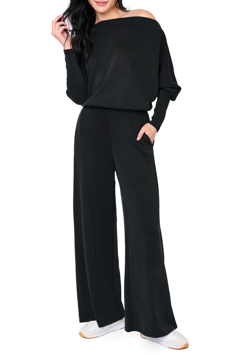 Everywhere Slouchy Jumpsuit, Main, color, BLACK