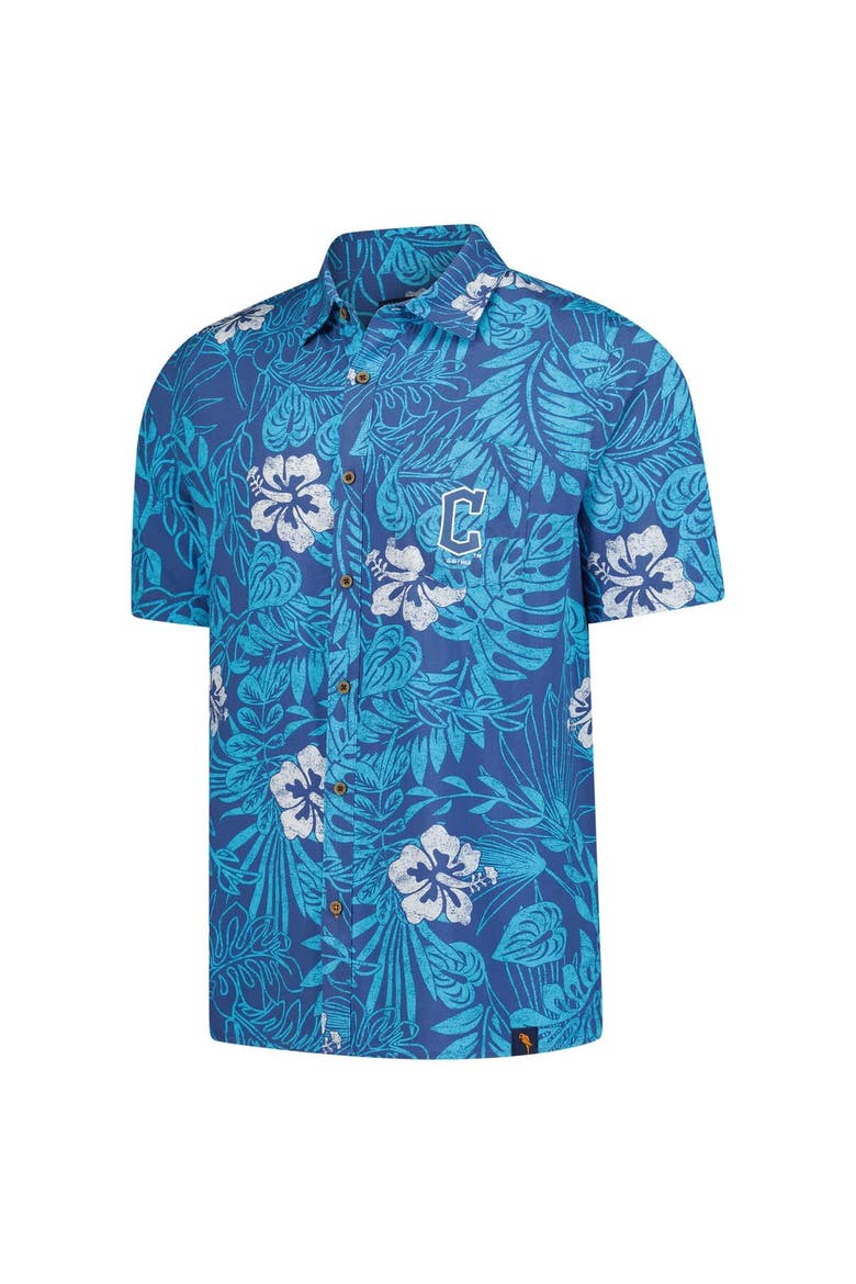 Men's Margaritaville Navy Cleveland Guardians Palm Shade Party Button-Up Shirt, Alternate, color, Navy