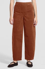 Lands' End Corduroy High Rise Pull On Utility Barrel Leg Pants