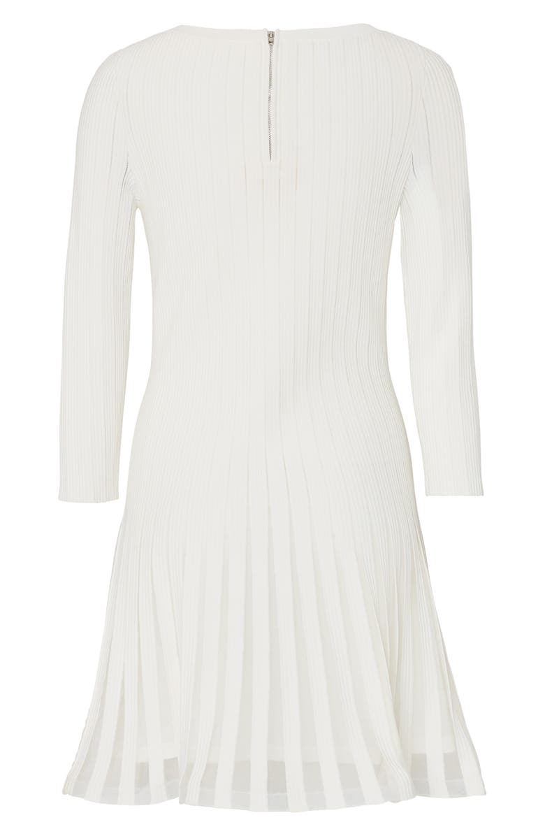 Milly Tabitha Sheer Stripe Long Sleeve Godet Minidress, Alternate, color,