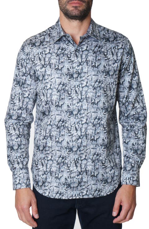 Morales Long Sleeve Woven Button-Up Shirt