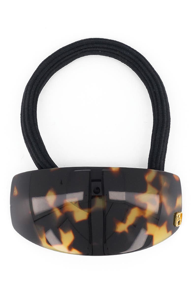 Alexandre de Paris Pont Marie Acetate Ponytail Holder, Main, color, Brown