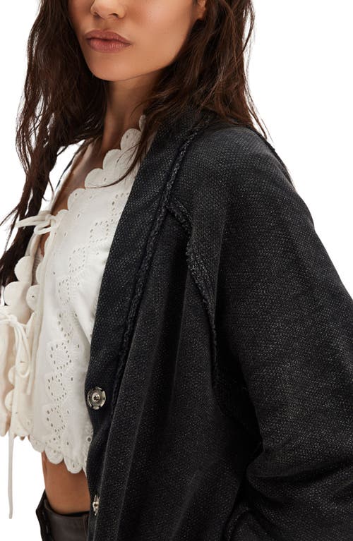 Shop Free People Fresh Start Oversize Cardigan In Black