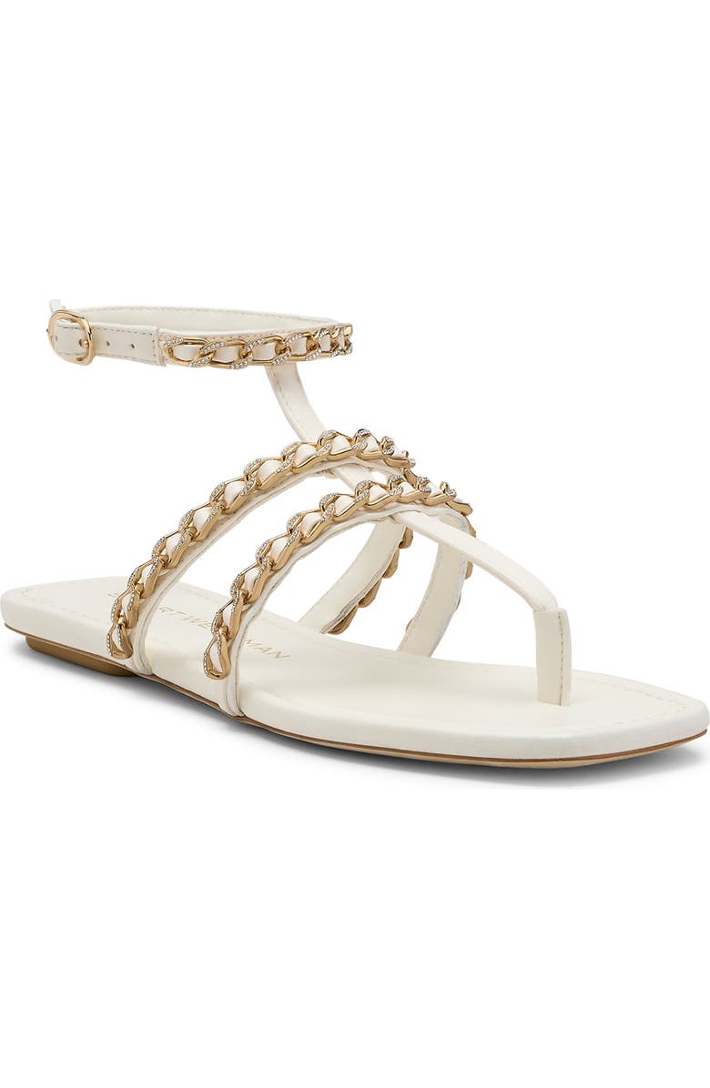 Stuart Weitzman Soluxe Crystal Sandal, Main, color, Cream