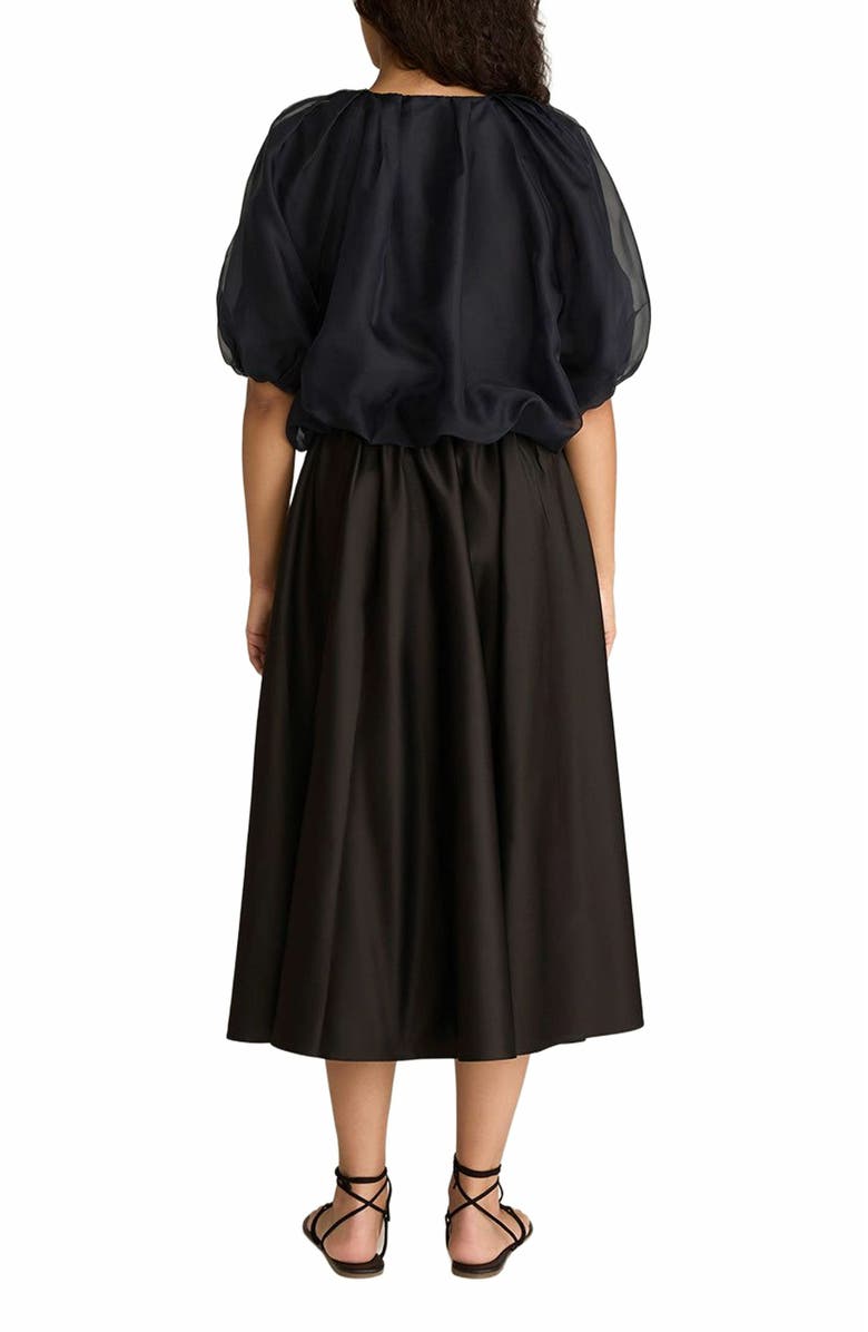 Rebecca Taylor Silk Chiffon Bubble Top, Alternate, color, Midnight