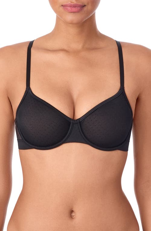 Dkny Dot Mesh Underwire Bra In Black