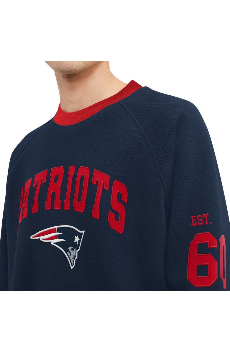 Tommy Hilfiger Men's Tommy Hilfiger Navy New England Patriots Reese Raglan Tri-Blend Pullover Sweatshirt, Alternate, color, Navy