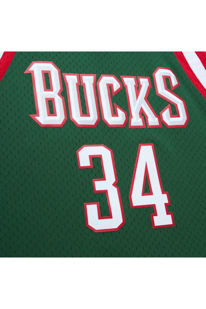 Men's Mitchell & Ness Giannis Antetokounmpo Hunter Green Milwaukee Bucks 2013/14 Hardwood Classics Swingman Jersey, Alternate, color, Hunter Green