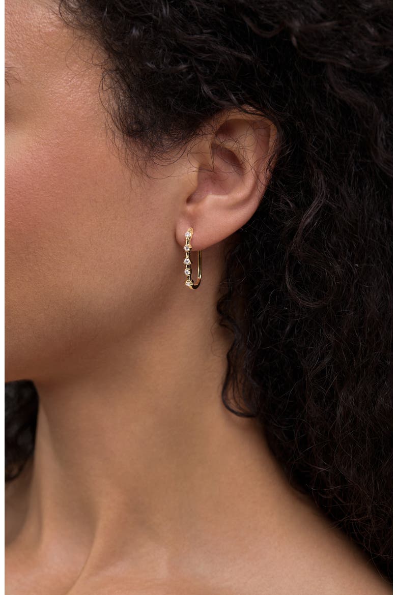 Maya Diamond Station Set Hoop Earrings, Alternate, color, 18K YELLOW GOLD