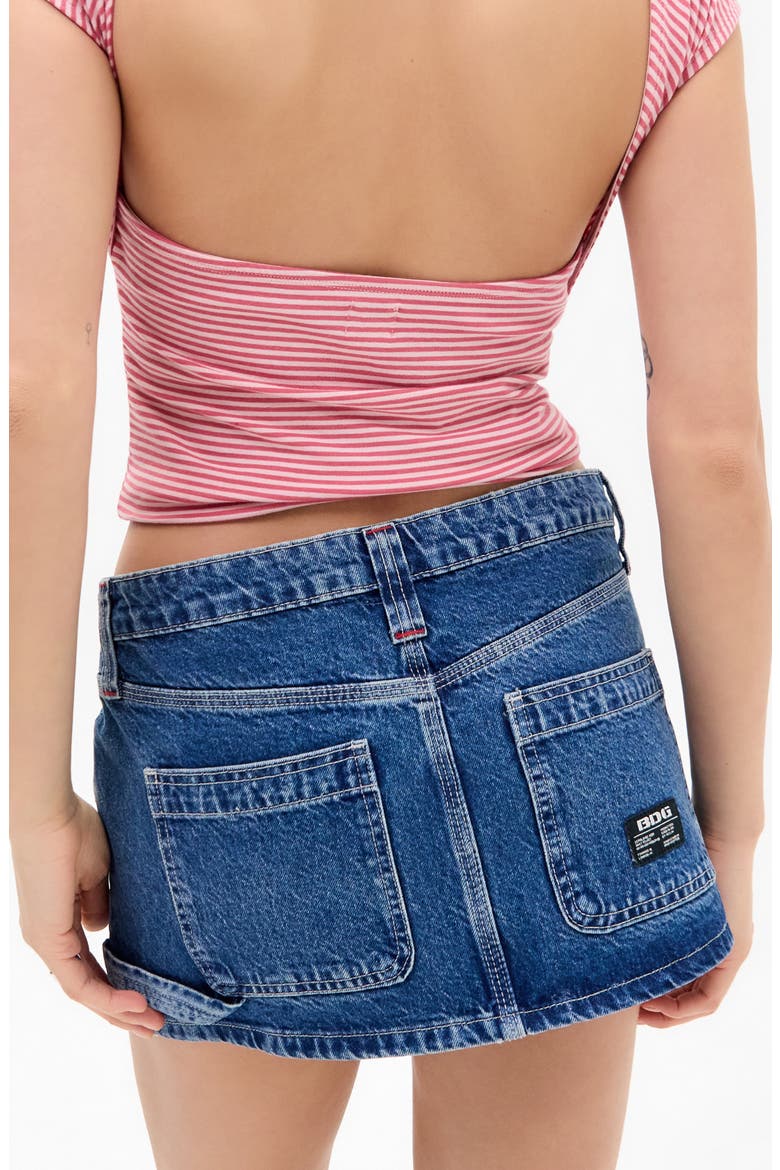 Carpenter Denim Miniskirt, Alternate, color, BLUE