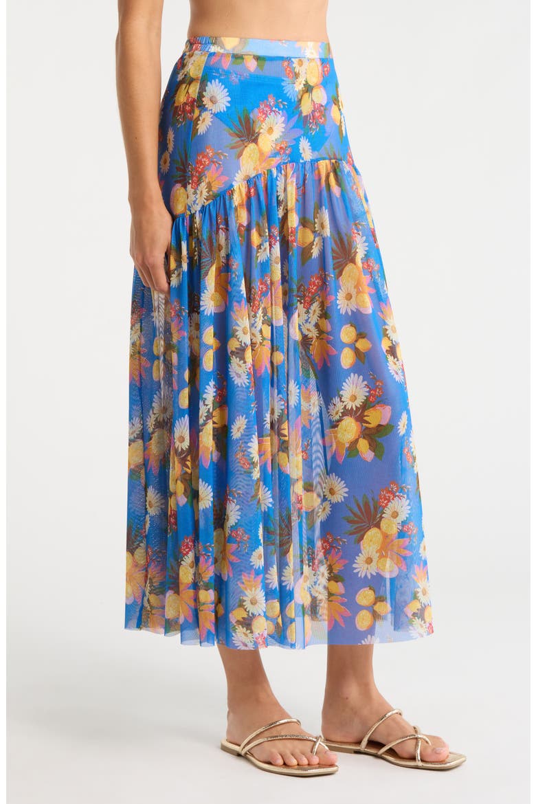 Maeden Floral Cover-Up Midi Skirt, Alternate, color, BLUE/MULTI
