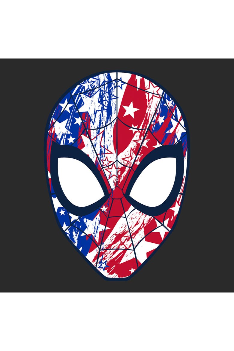 Men's Marvel Spider-Man Americana Spidey Mask  Graphic T-Shirt, Alternate, color, Charcoal