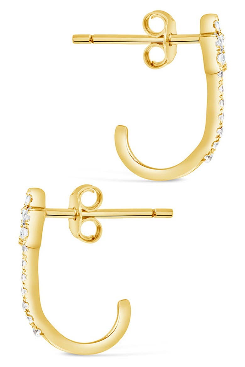 Cubic Zirconia Star Hoop Earrings, Alternate, color, GOLD