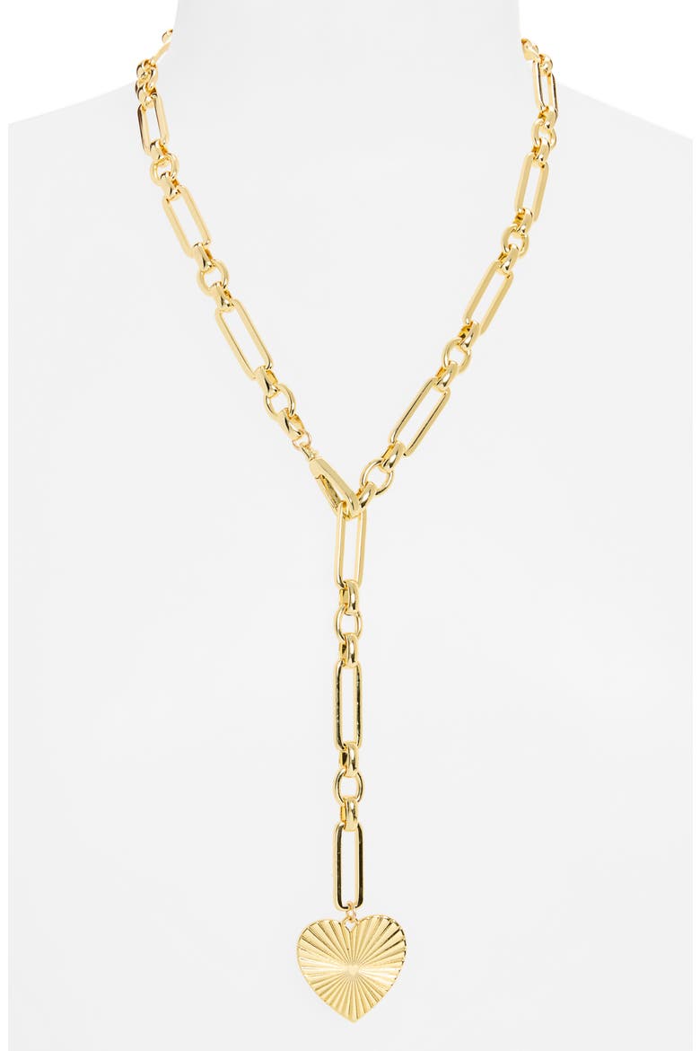 Emiele Heart Pendant Lariat Necklace, Alternate, color, GOLD