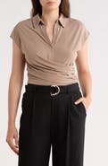 Gemma + Jane Ruched Wrap-Effect Knit Top