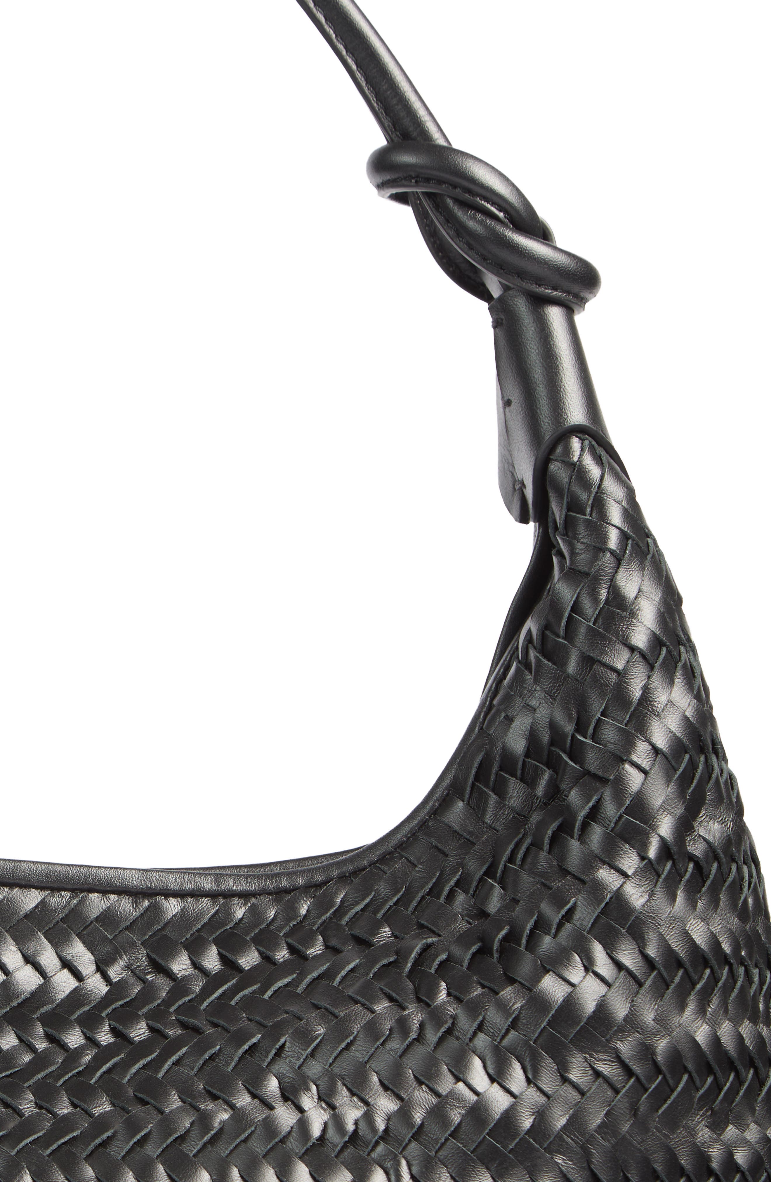 LK Bennett Seren Woven Leather Tote, Alternate, color, Black