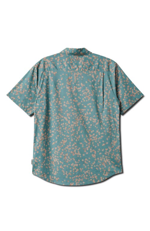 Quiksilver Cosmic Fields Classic Short Sleeve Button-up Shirt In Jade Grey
