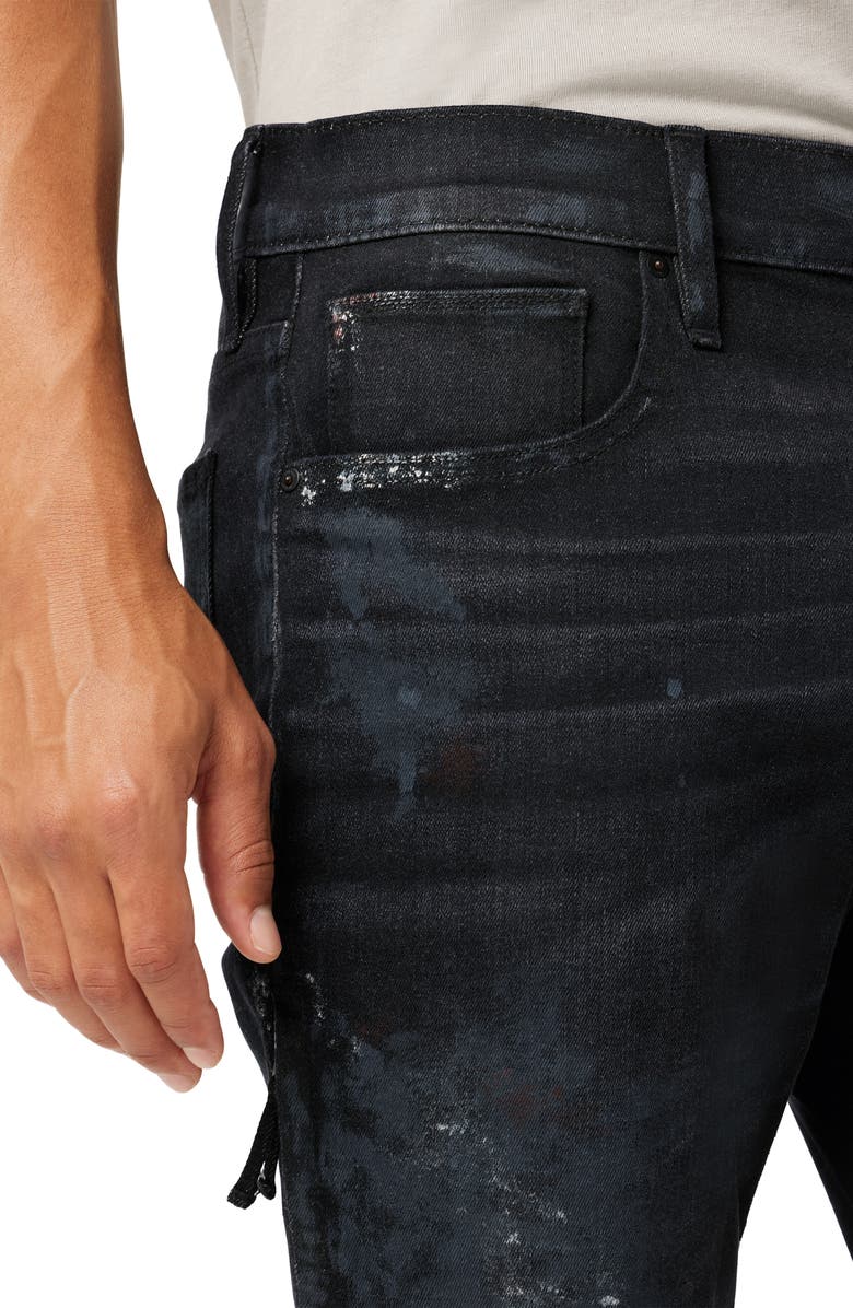 Hudson Jeans Zack Paint Splatter Skinny Jeans, Alternate, color, 