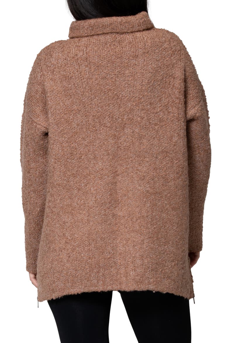 Lia Check Maternity/Nursing Sweater, Alternate, color, MOCHA