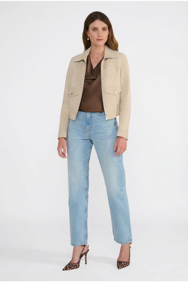 Isabella Suede Jacket, Alternate, color, Beige