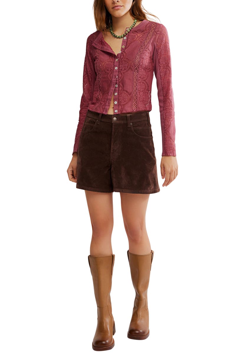 Free People Jae Button-Up Top, Alternate, color, Crushed Berry