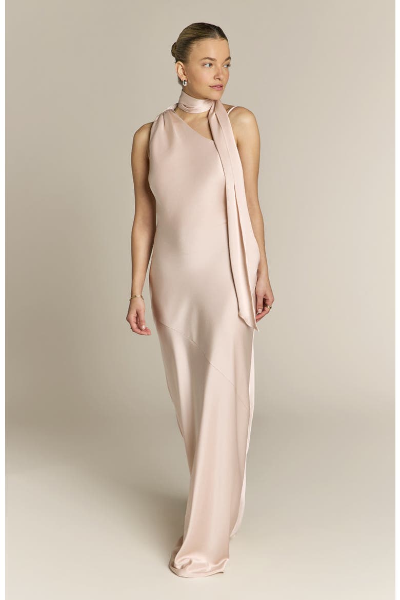 Raye One Shoulder Dress, Main, color, Champagne