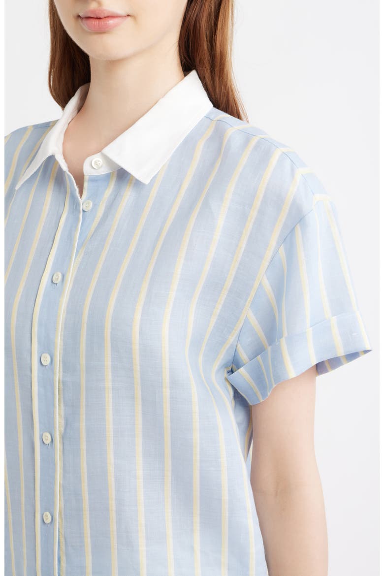 The Linen Boardwalk Button-Up Shirt, Alternate, color, CHAMBRAY BLUE MULTI