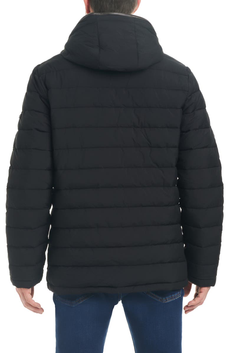 Vince Camuto Quilted Water Resistant Hooded Puffer Jacket with Faux Shearling Lined Bib, Alternate, color,