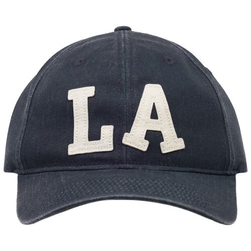 Blue Marlin La Felt Appliqué Pigment Washed Canvas Dad Cap In Blue