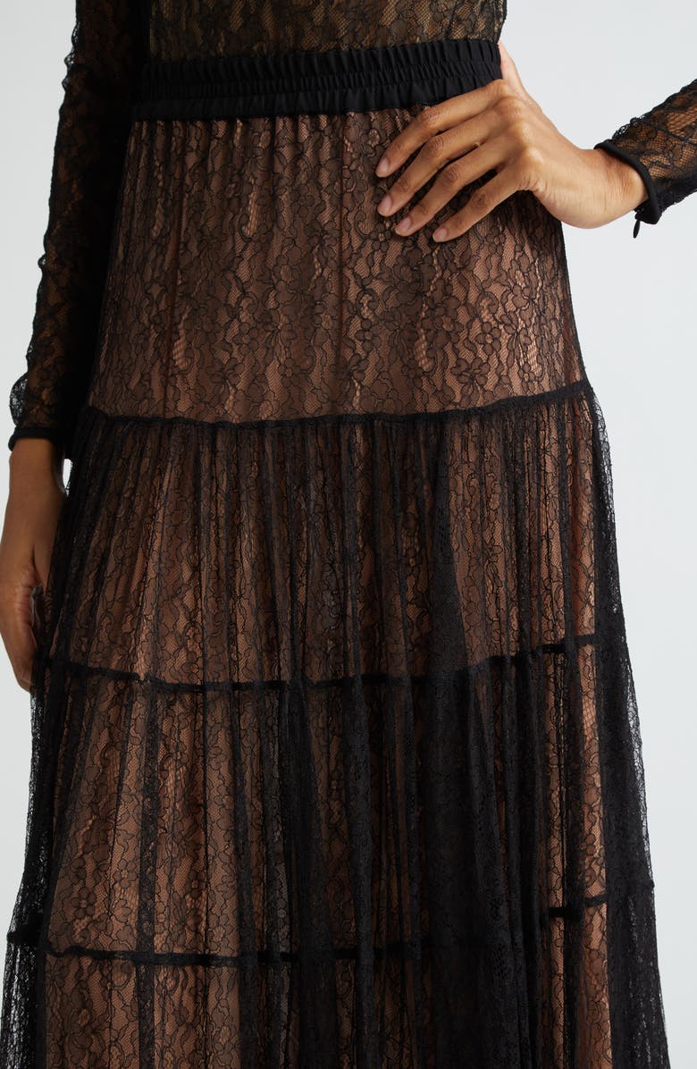 Michael Kors Collection Chantilly Lace Tiered Skirt, Alternate, color, 