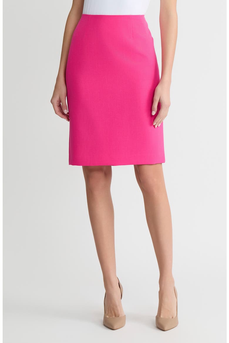 Zip Pencil Skirt, Main, color, PINK PERFECTION