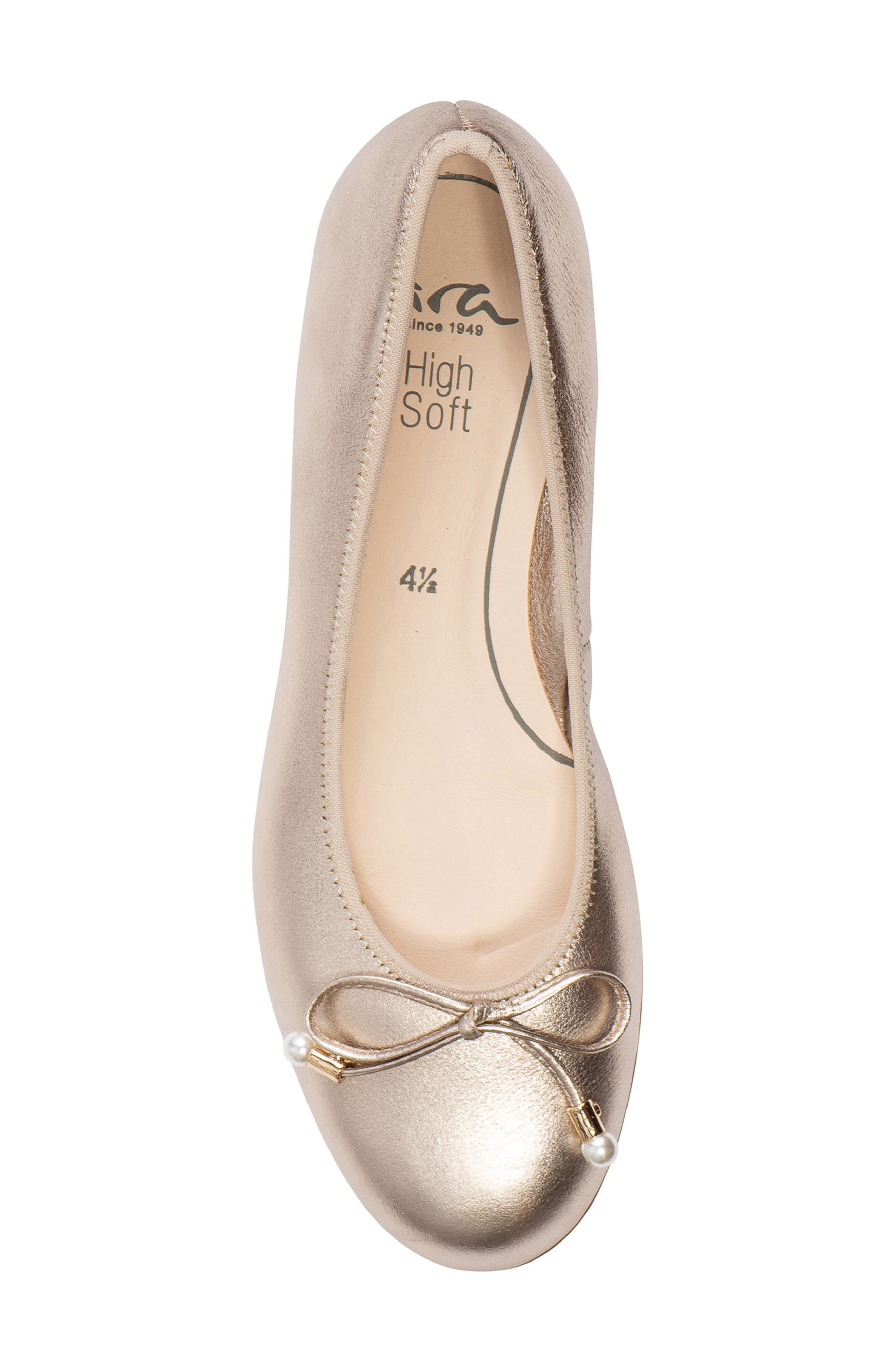 ara Scout Flat, Alternate, color, Platinum Metallic Leather