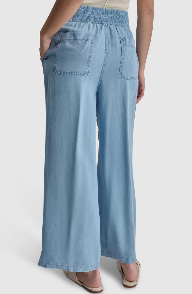 DKNY Jeans High Rise Tencel<sup>®</sup> Lyocell Wide Leg Pants, Alternate, color, Chambray