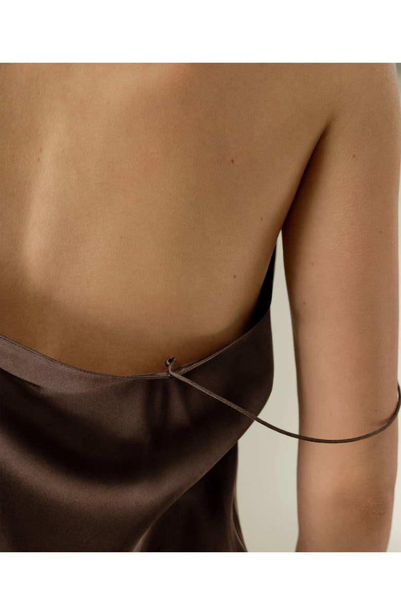 Lilysilk Chic Minimal Silk Cami, Alternate, color, Chocolate