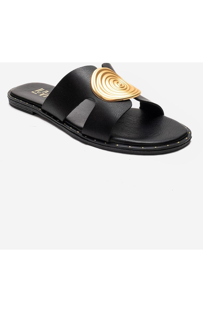 Forever & Always Shoes Nolita Leather Slide Sandal, Alternate, color, Black