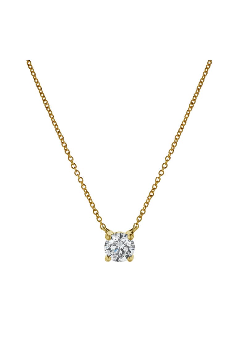 Apollo 14K Gold Round Lab Grown Diamond Pendant - 0.75 Ctw, Main, color, 14K Yellow Gold