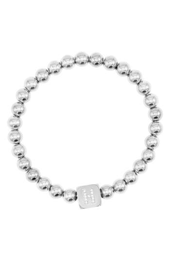 Adornia Crystal Initial Stretch Bracelet In Silver-h